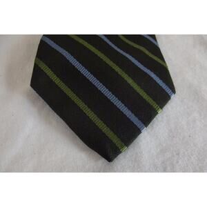 Brooks Basics Brown Striped NECK TIE - Blue Green Brown Horizontal